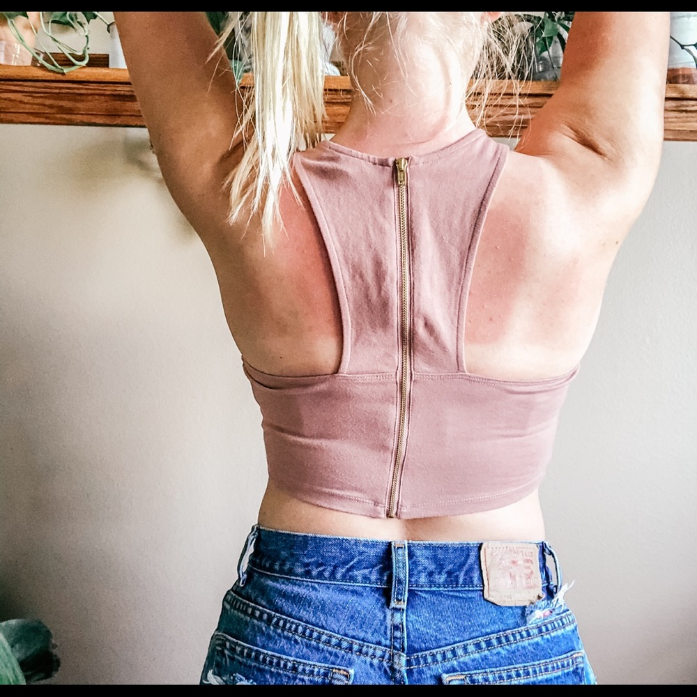 Mauve pink crop top